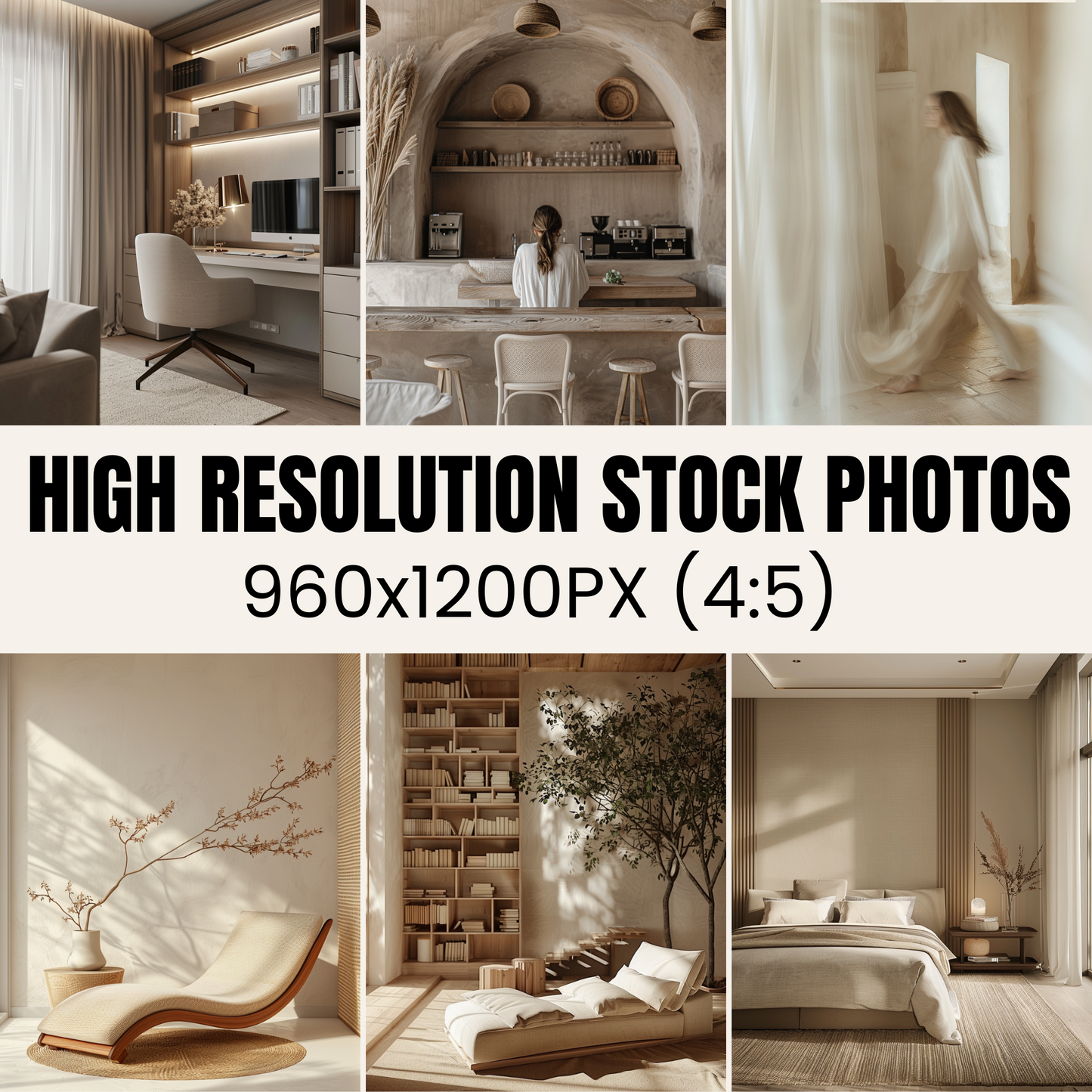 270 Minimalist Living: Home and Office Stock Photos with Master Resell Rights