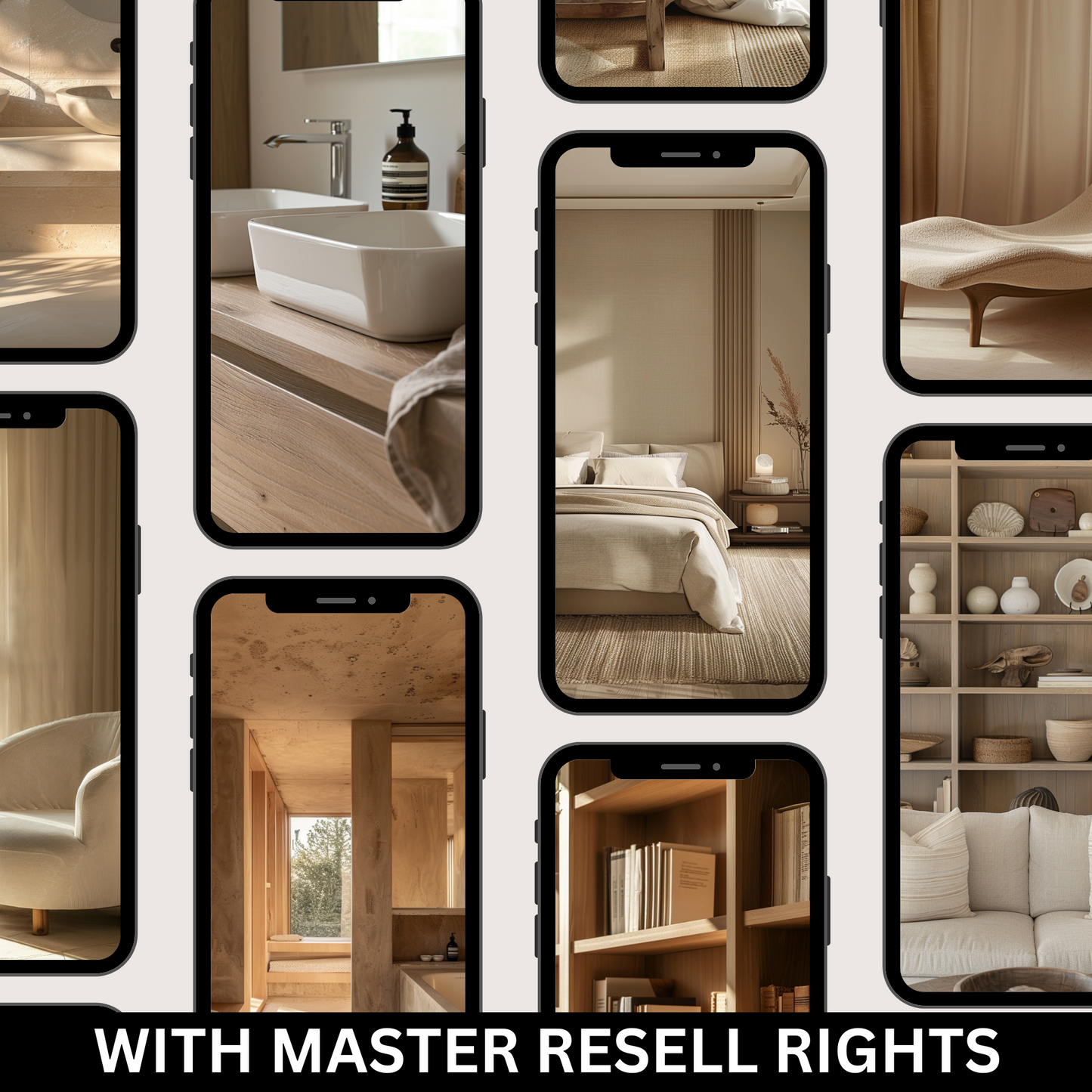 270 Minimalist Living: Home and Office Stock Photos with Master Resell Rights