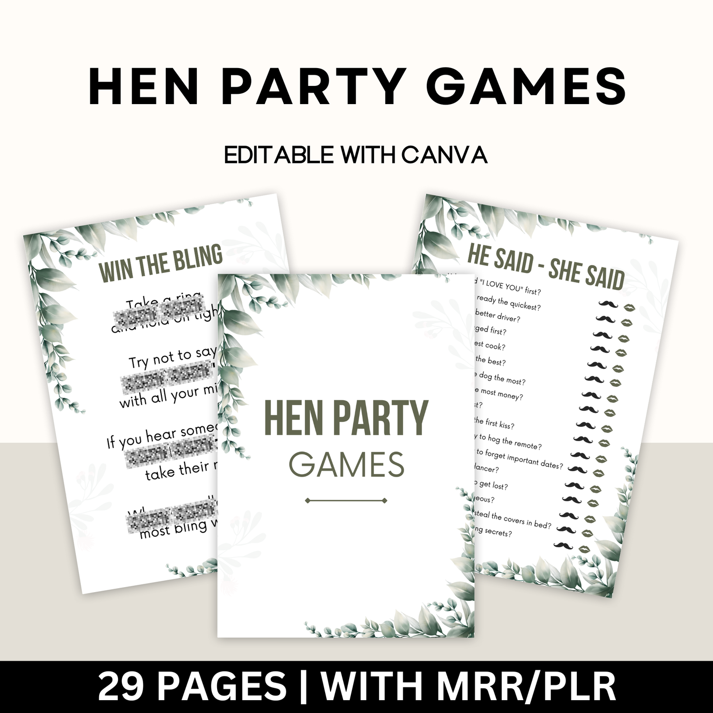 Hen Party Games with Master Resell Rights