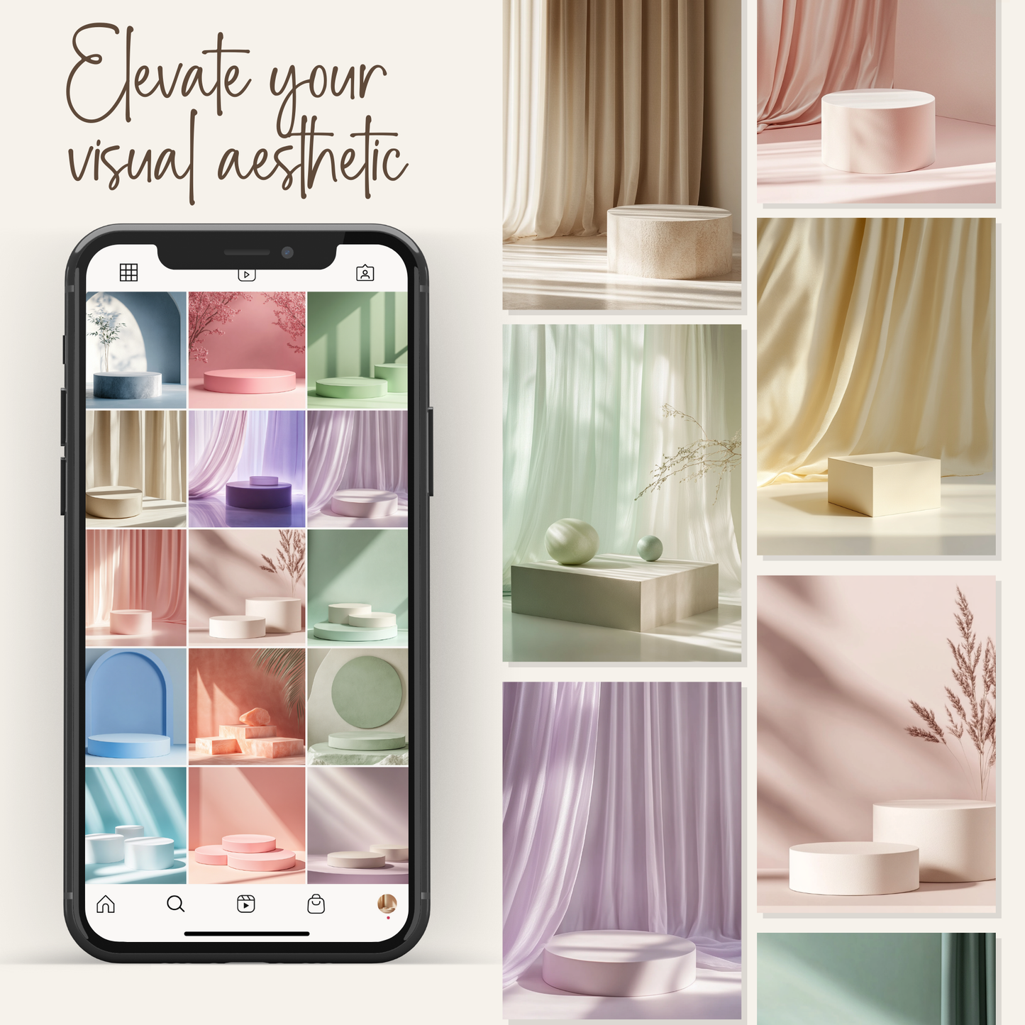 250 Pastel Product Mockup Stock Photos with Master Resell Rights