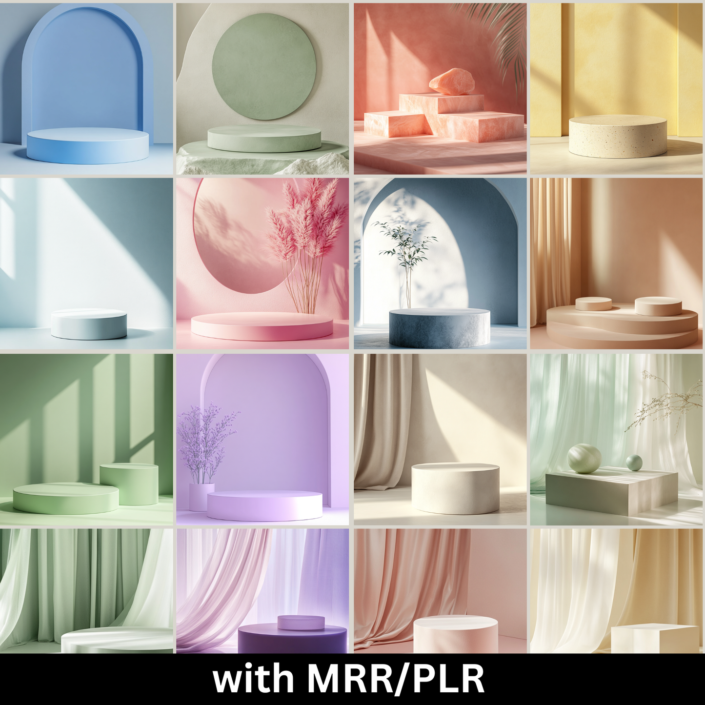 250 Pastel Product Mockup Stock Photos with Master Resell Rights