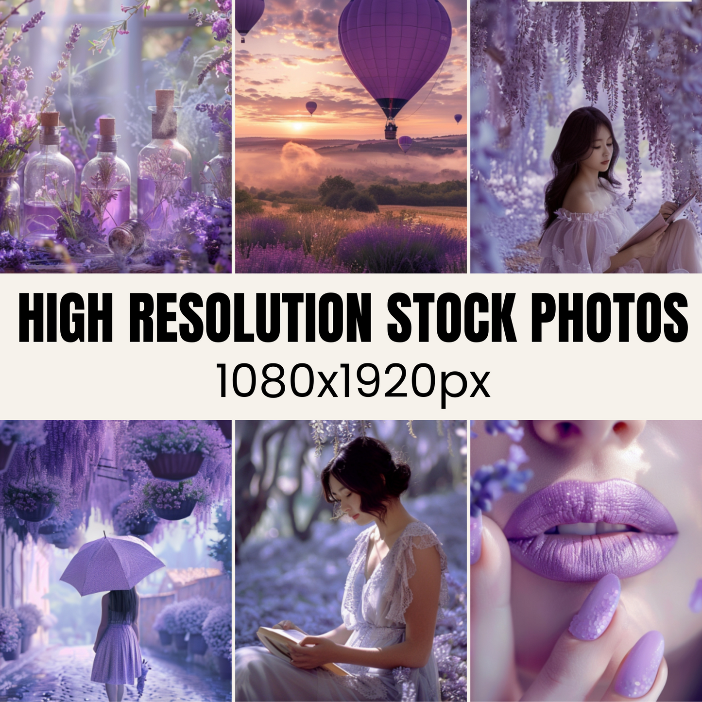 100 Purple Elegance Stock Photos with Master Resell Rights