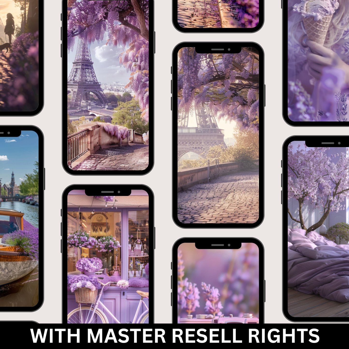 100 Purple Elegance Stock Photos with Master Resell Rights