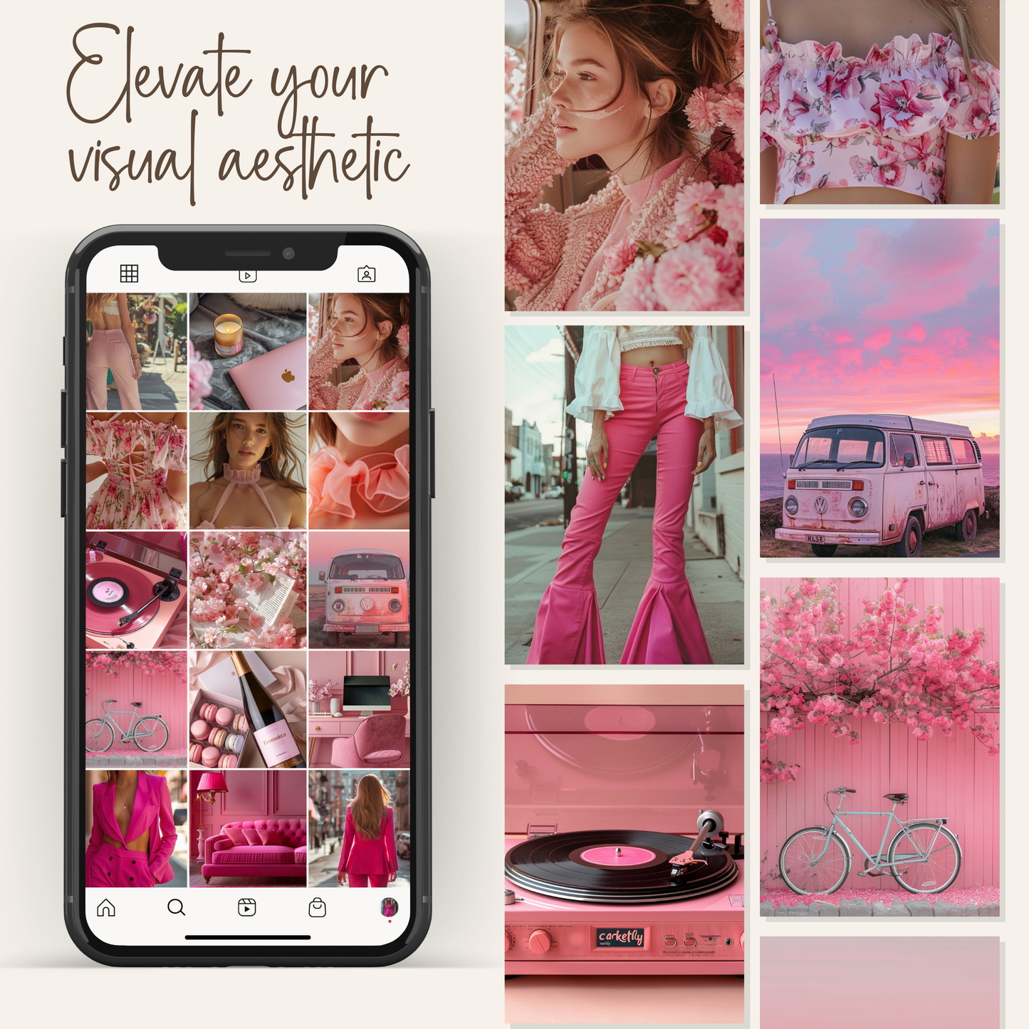 100 Pretty in Pink Stock Photos with Master Resell Rights