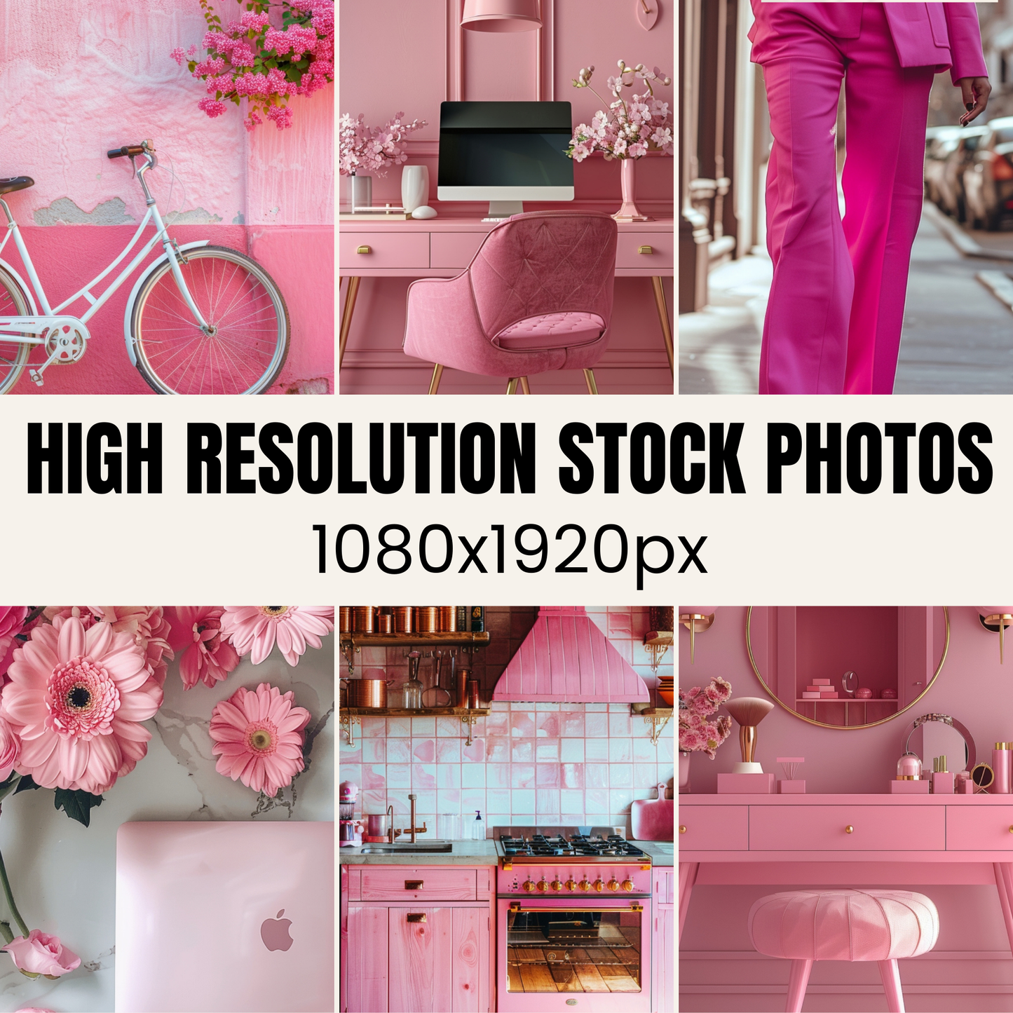 100 Pretty in Pink Stock Photos with Master Resell Rights