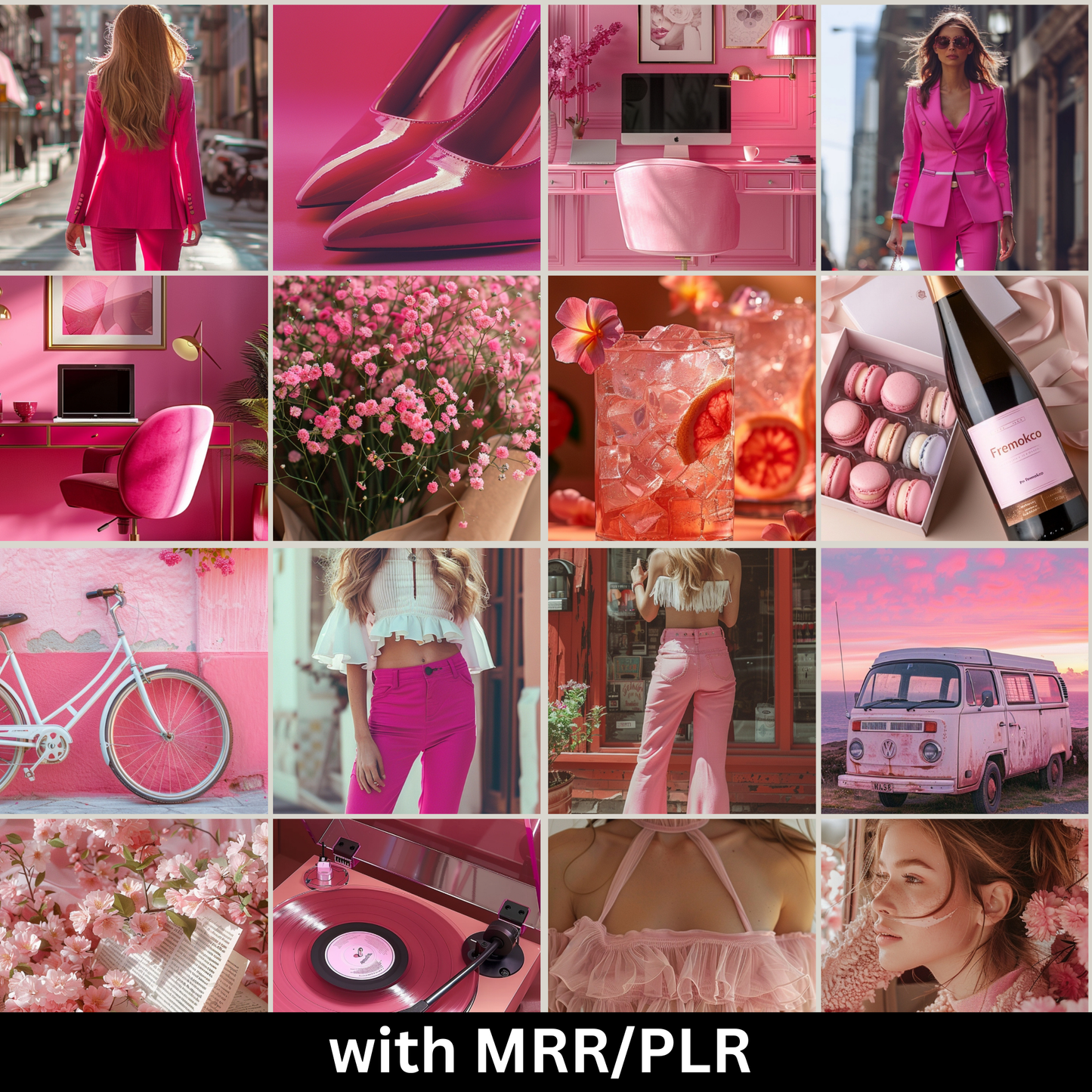 100 Pretty in Pink Stock Photos with Master Resell Rights