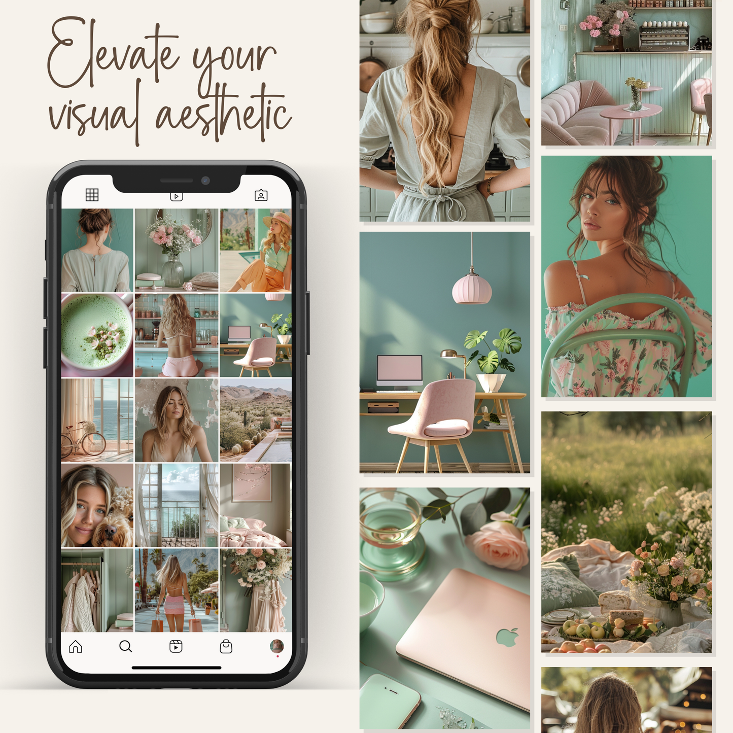 130 Candy Mint and Pink Stock Photos with Master Resell Rights