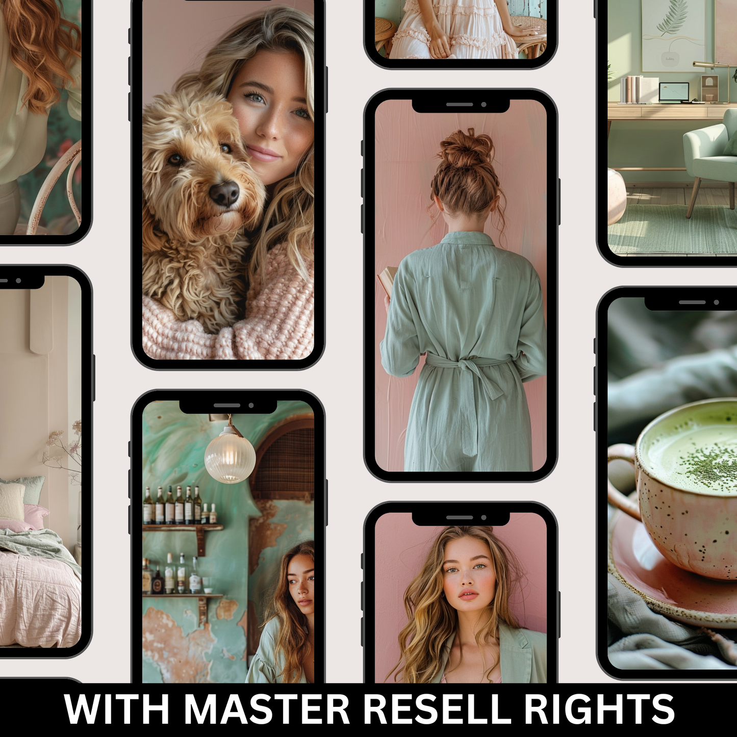 130 Candy Mint and Pink Stock Photos with Master Resell Rights