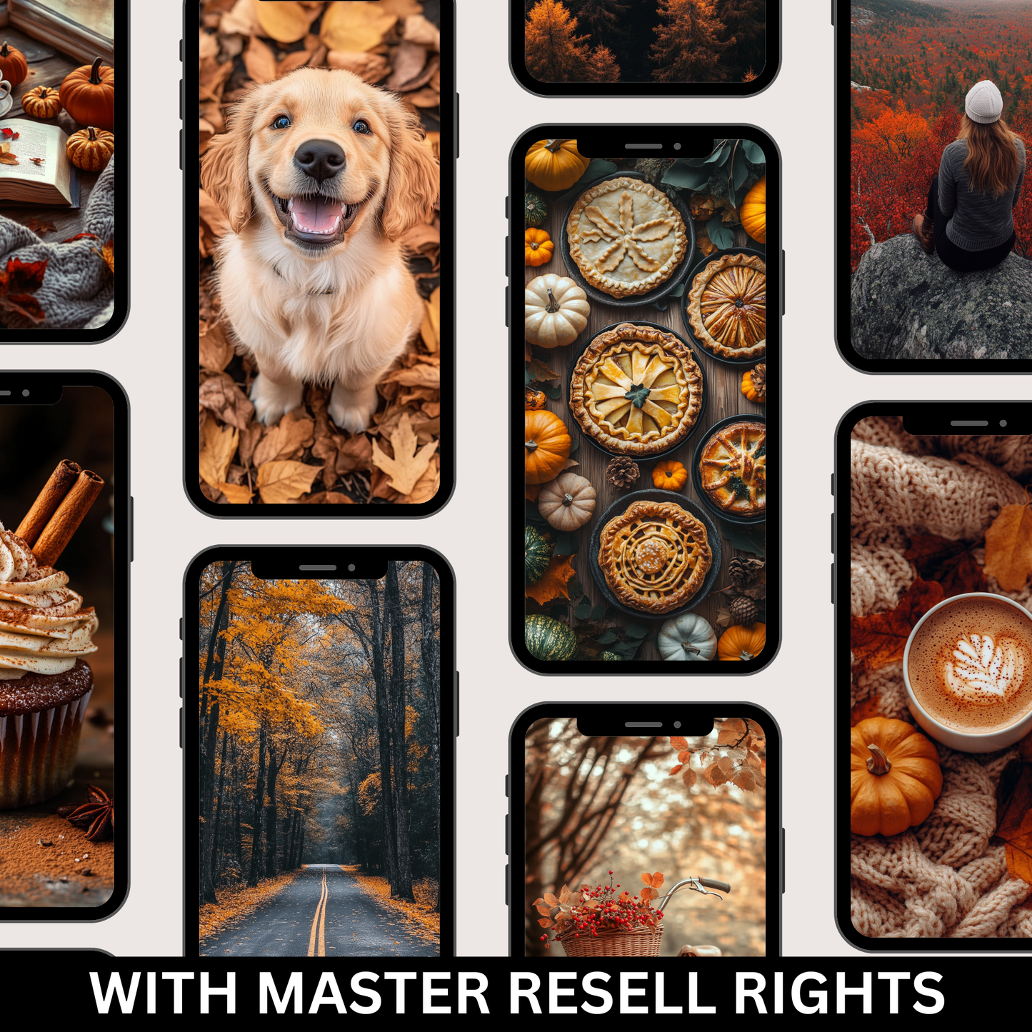 140 Cozy Fall Aesthetic Stock Photos with Master Resell Rights
