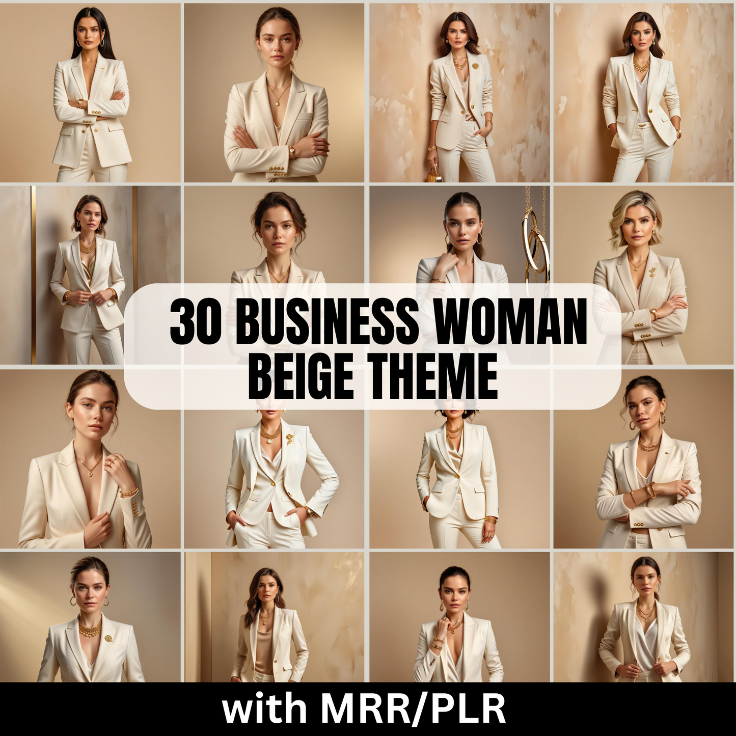 Beige Business Woman Stock Photos with Master Resell Rights