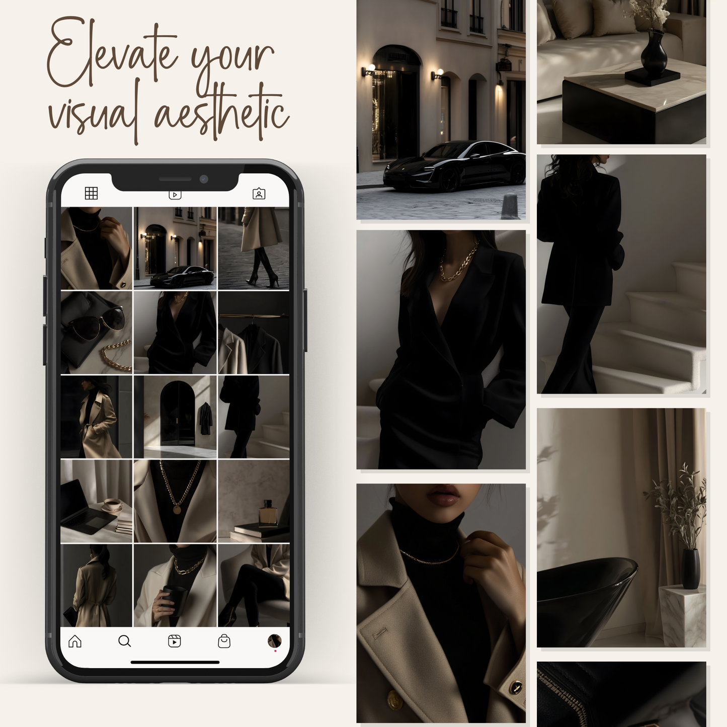 50 Girl Boss in Dark Aesthetic Stock Photos with Master Resell Rights