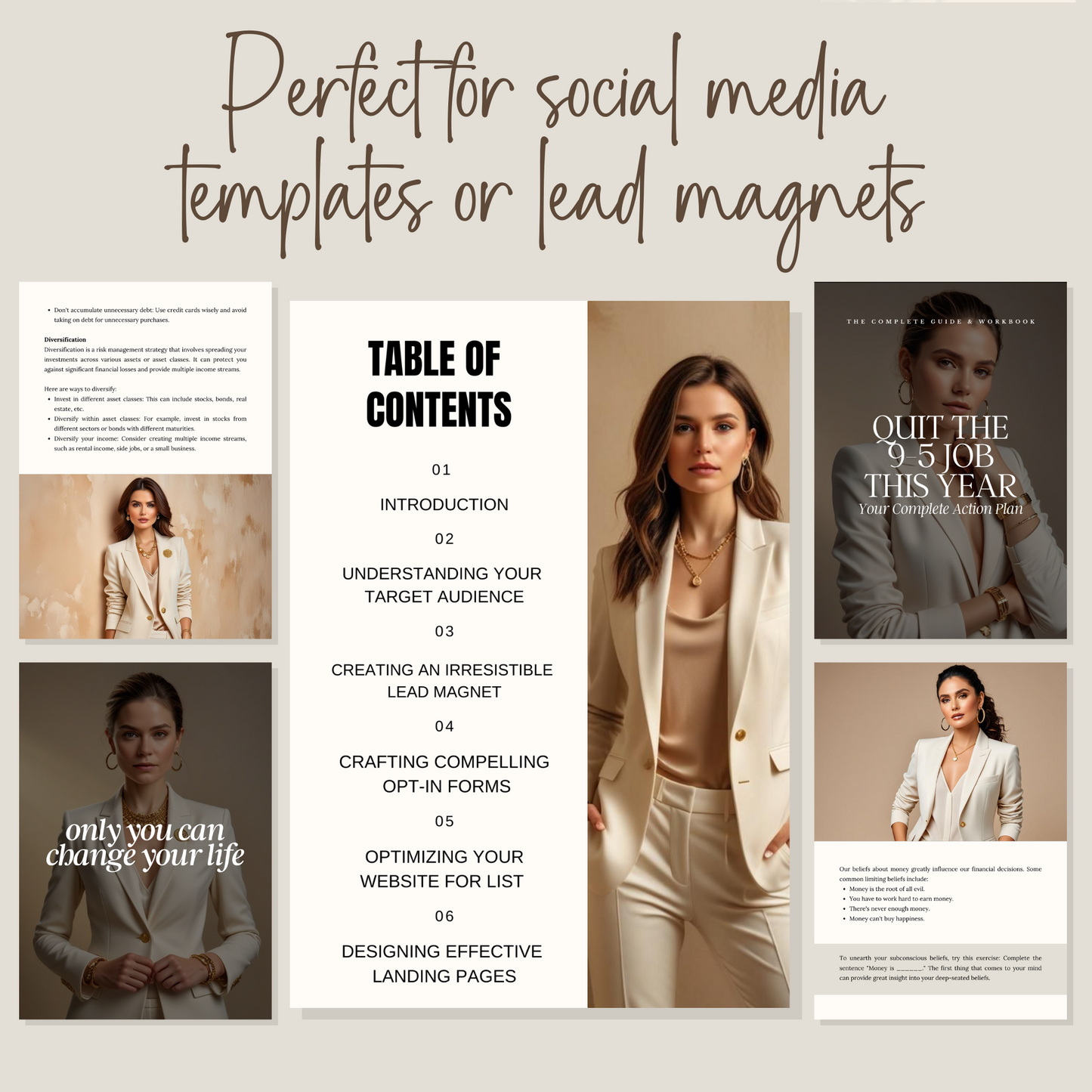 Beige Business Woman Stock Photos with Master Resell Rights