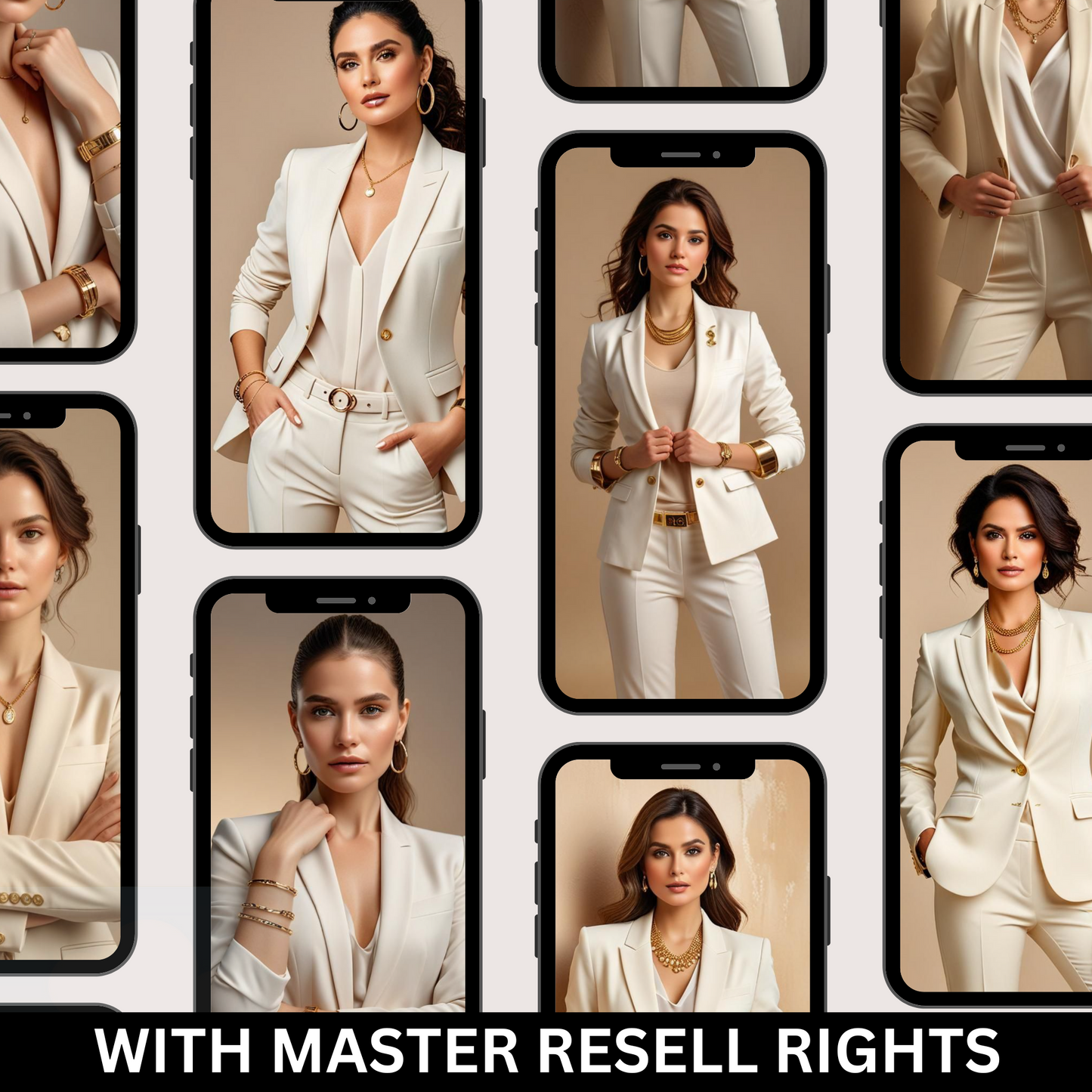 Beige Business Woman Stock Photos with Master Resell Rights