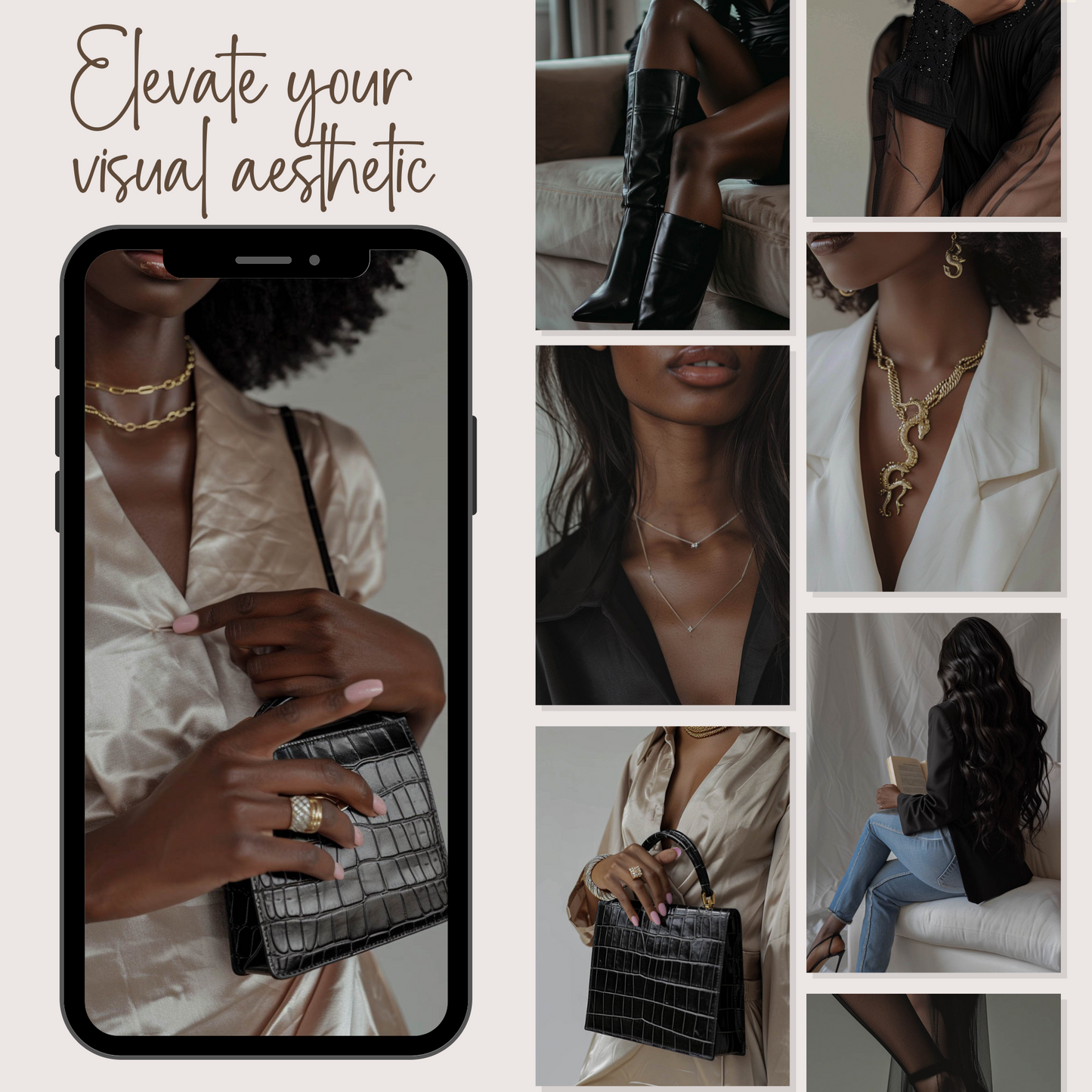 50 Melanin Faceless Marketing Stock Photos with Master Resell Rights