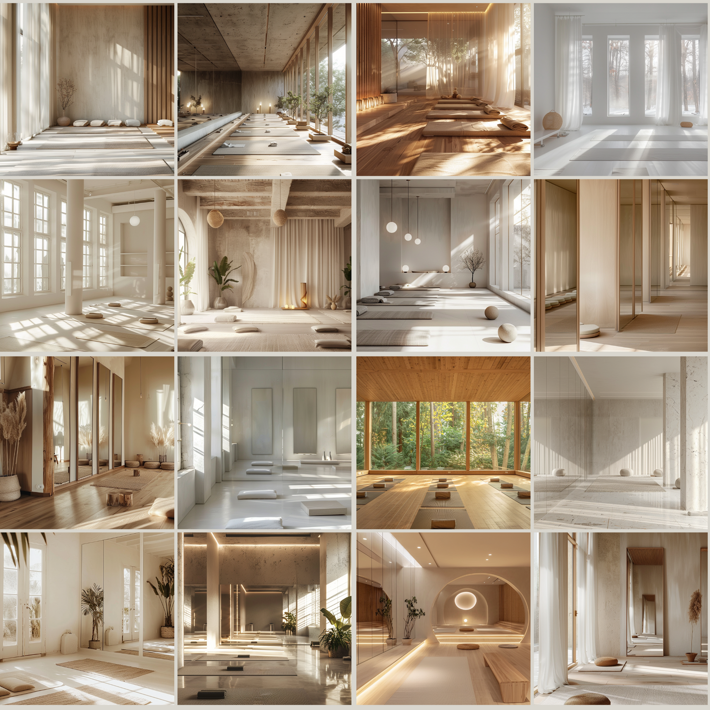 64 Zen Spaces: Yoga Studio and Meditation Room Stock Photos with Master Resell Rights