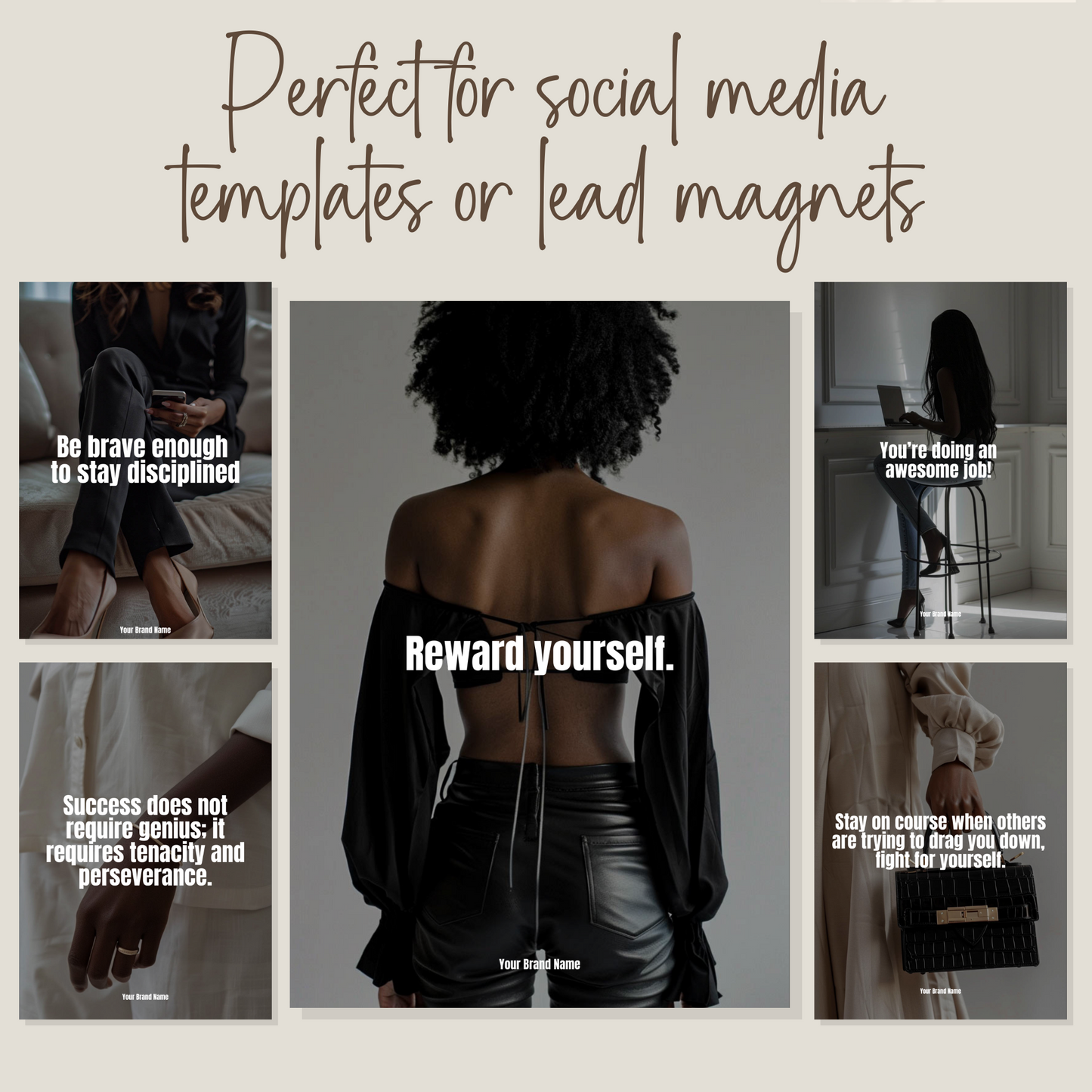 50 Melanin Faceless Marketing Stock Photos with Master Resell Rights