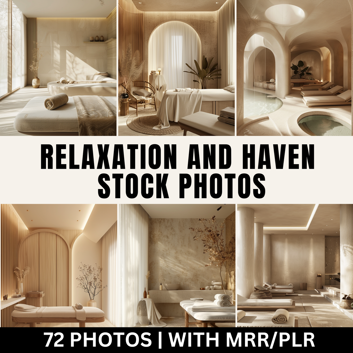 72 Relaxation and Haven: Spa and Massage Room Stock Photos with Master Resell Rights