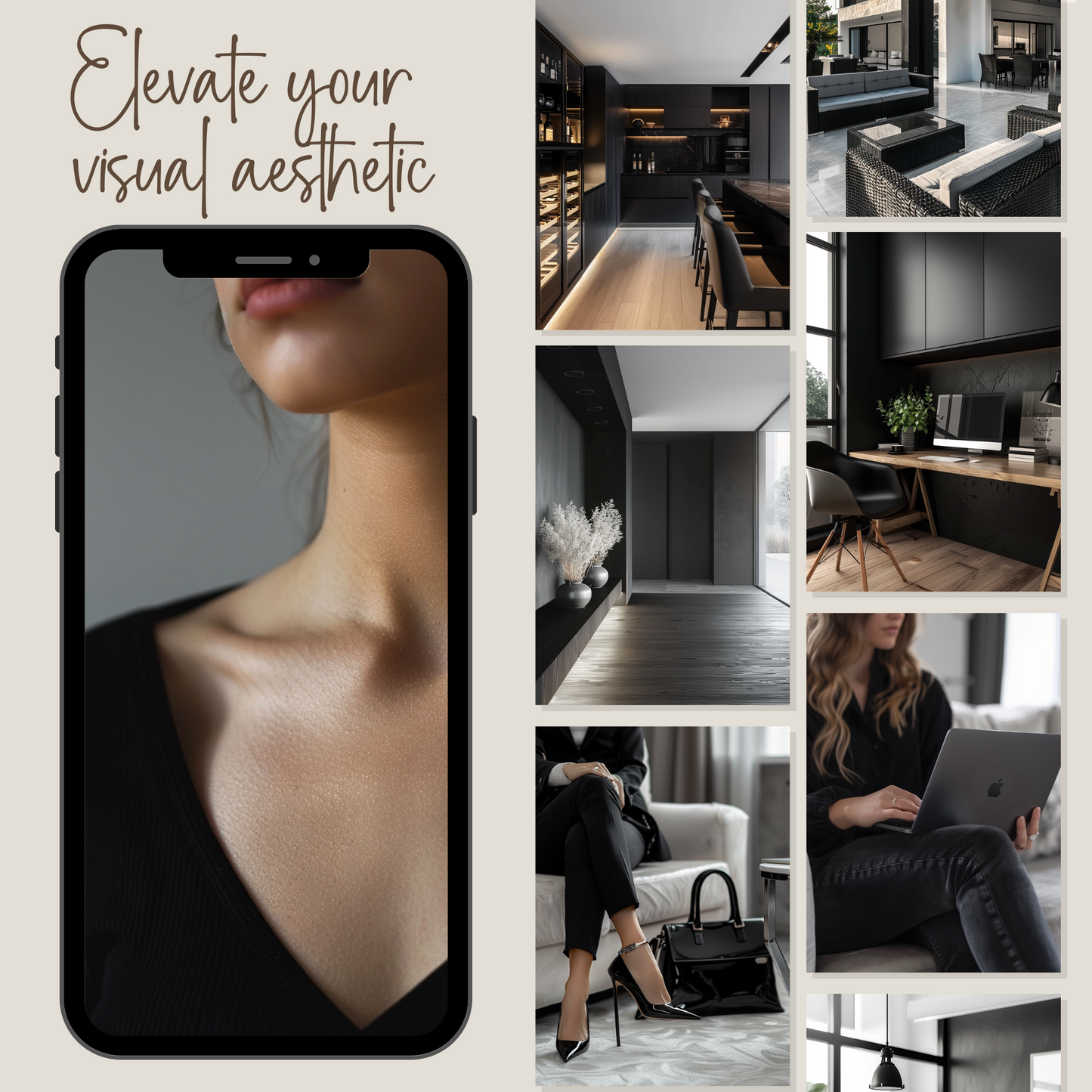 100 Luxurious Black Aesthetic Stock Photos with Master Resell Rights