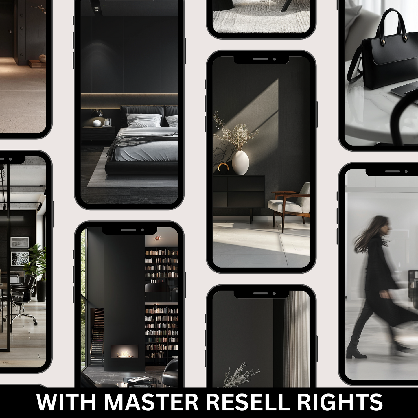 100 Luxurious Black Aesthetic Stock Photos with Master Resell Rights