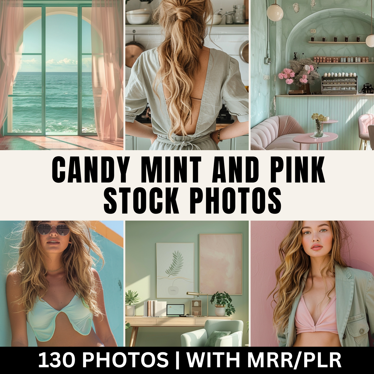 130 Candy Mint and Pink Stock Photos with Master Resell Rights