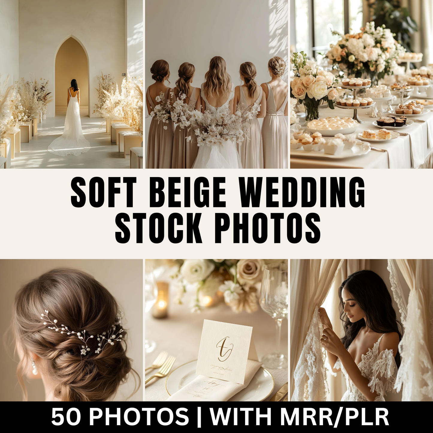 50 Beige Wedding Stock Photos with Master Resell Rights