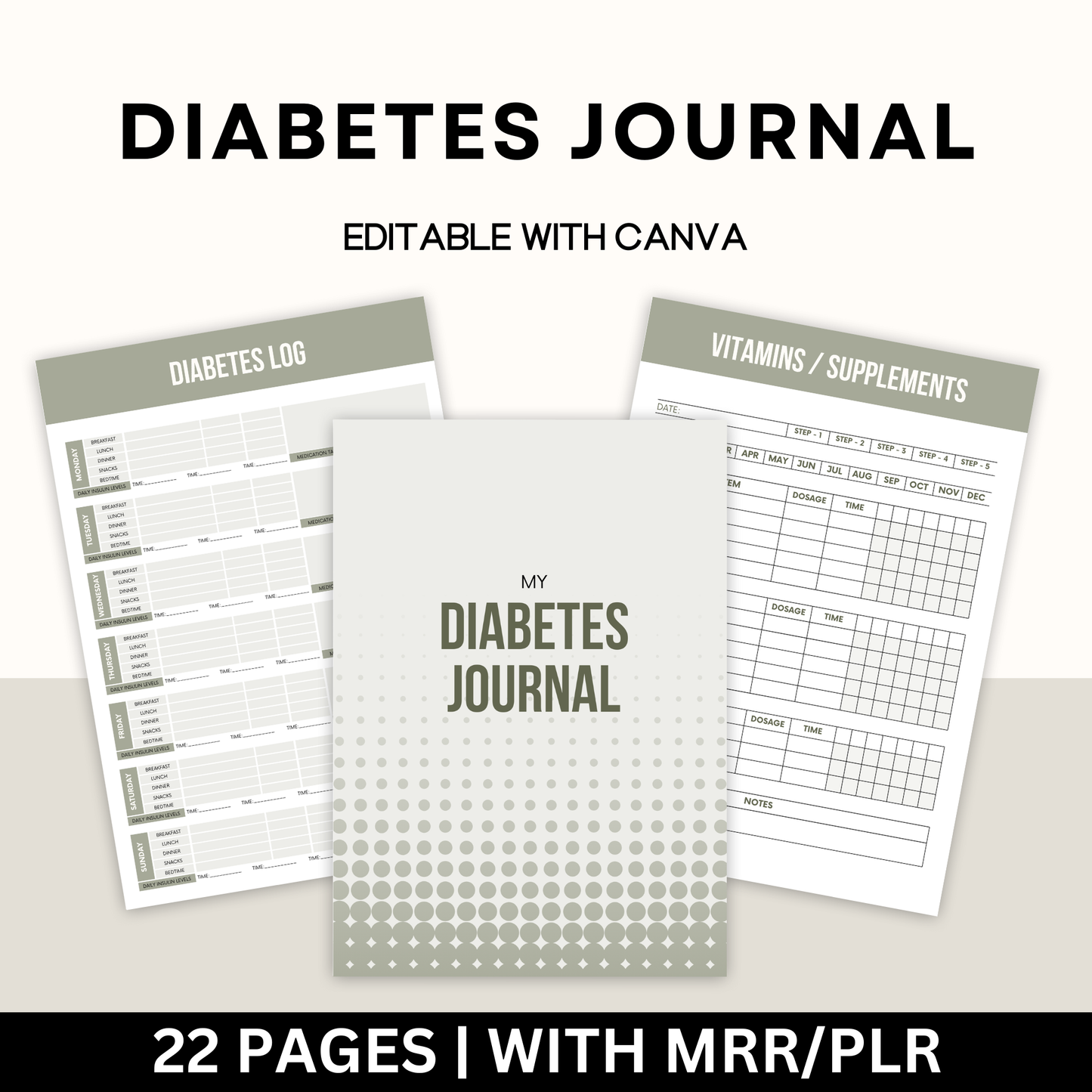 Diabetes Journal with Master Resell Rights