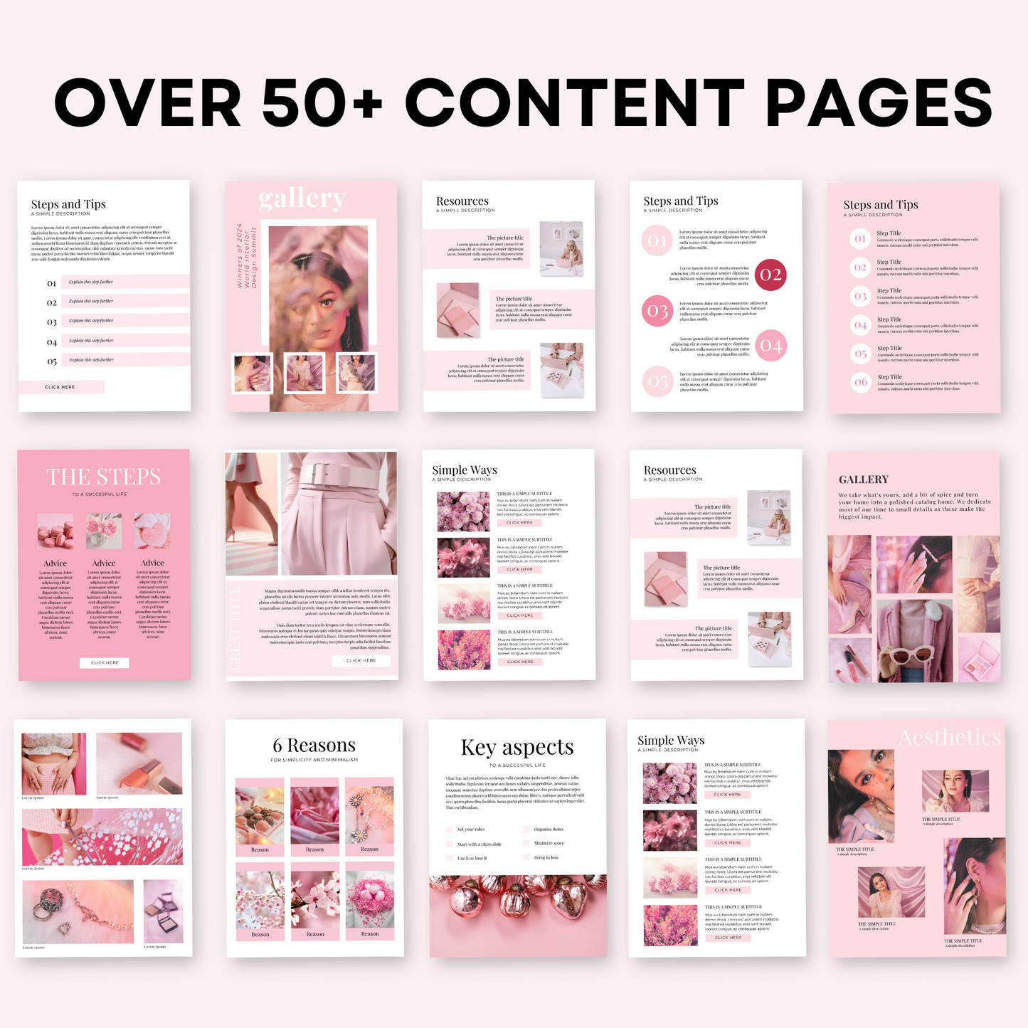 eBook Template Pink Themed with Master Resell Rights