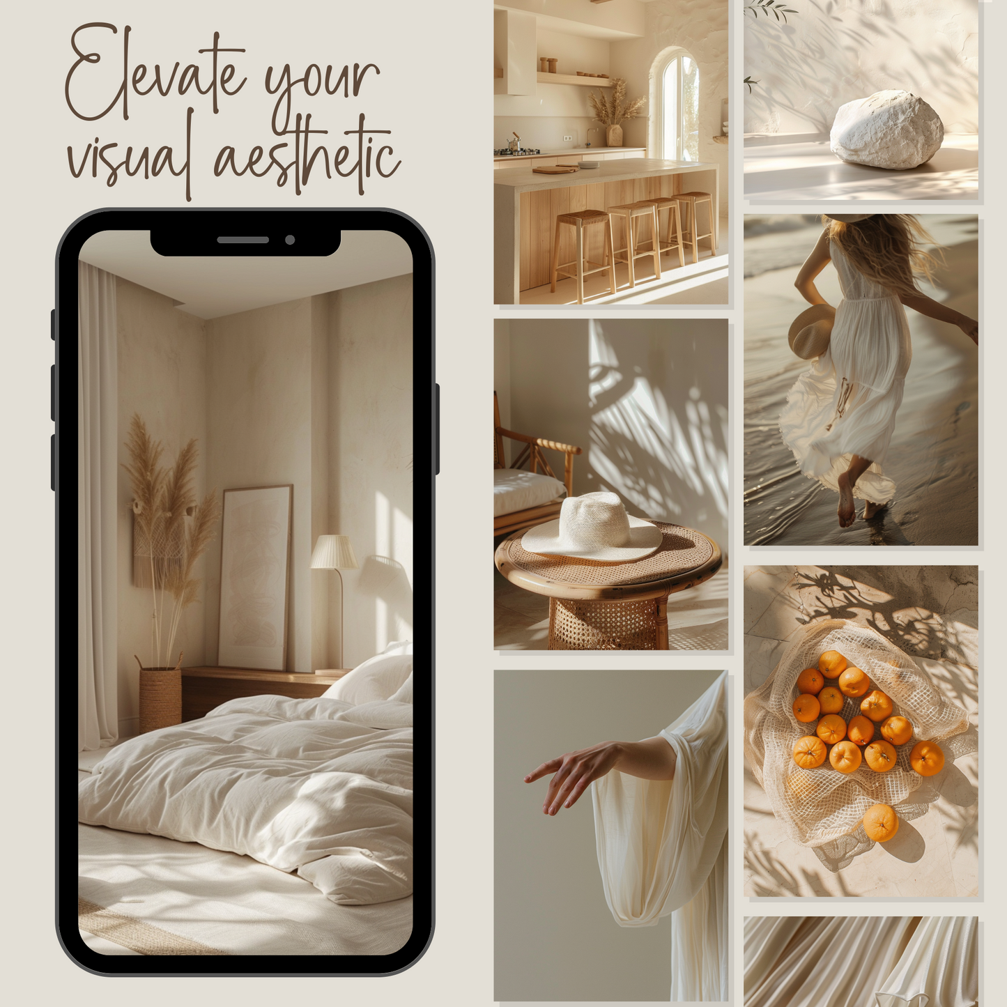 125 Beige Minimalism Stock Photos with Master Resell Rights