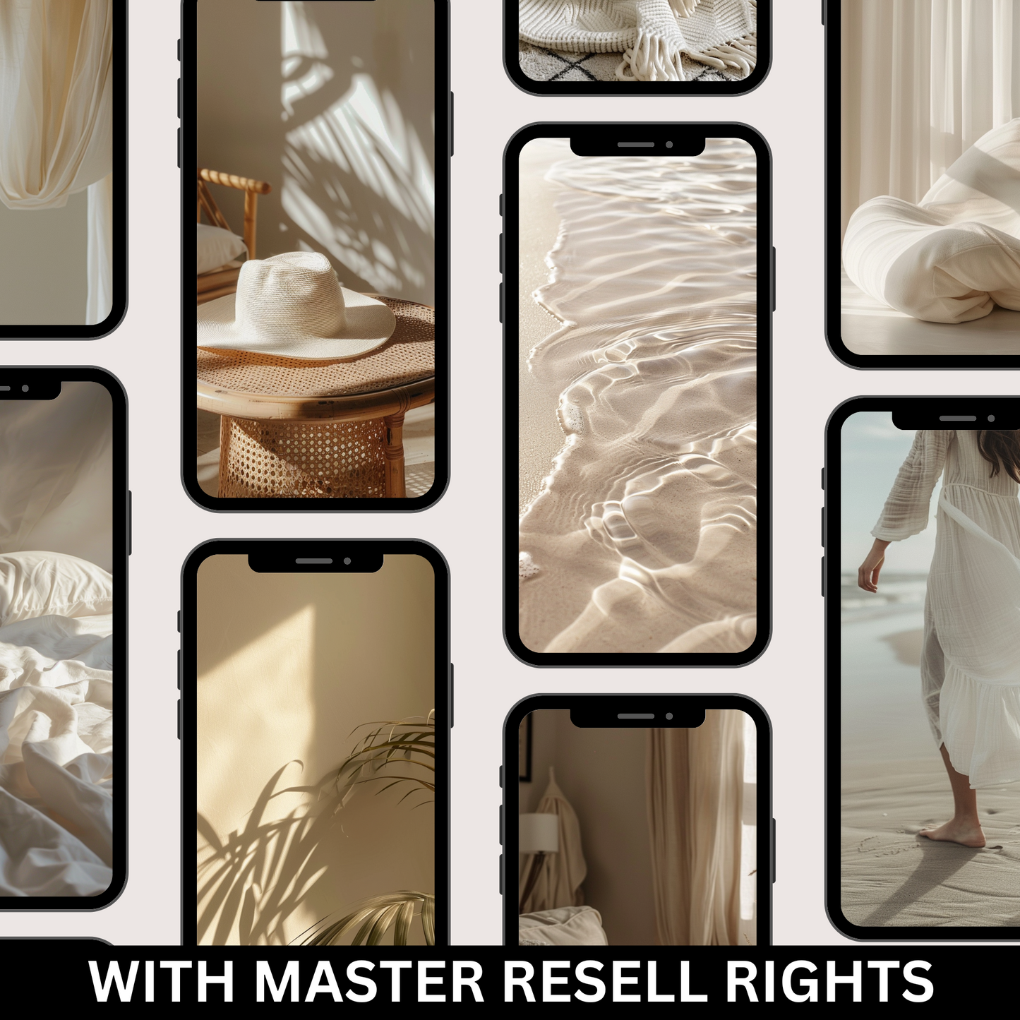 125 Beige Minimalism Stock Photos with Master Resell Rights