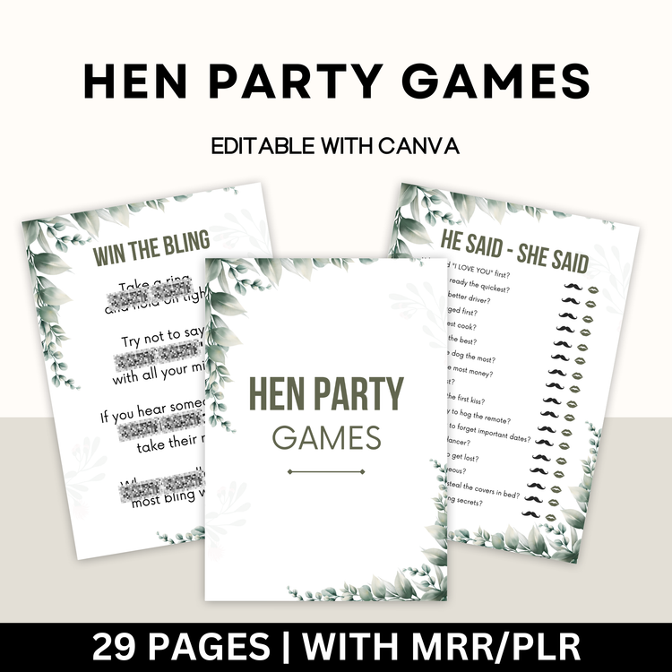 Hen Party Games with Master Resell Rights