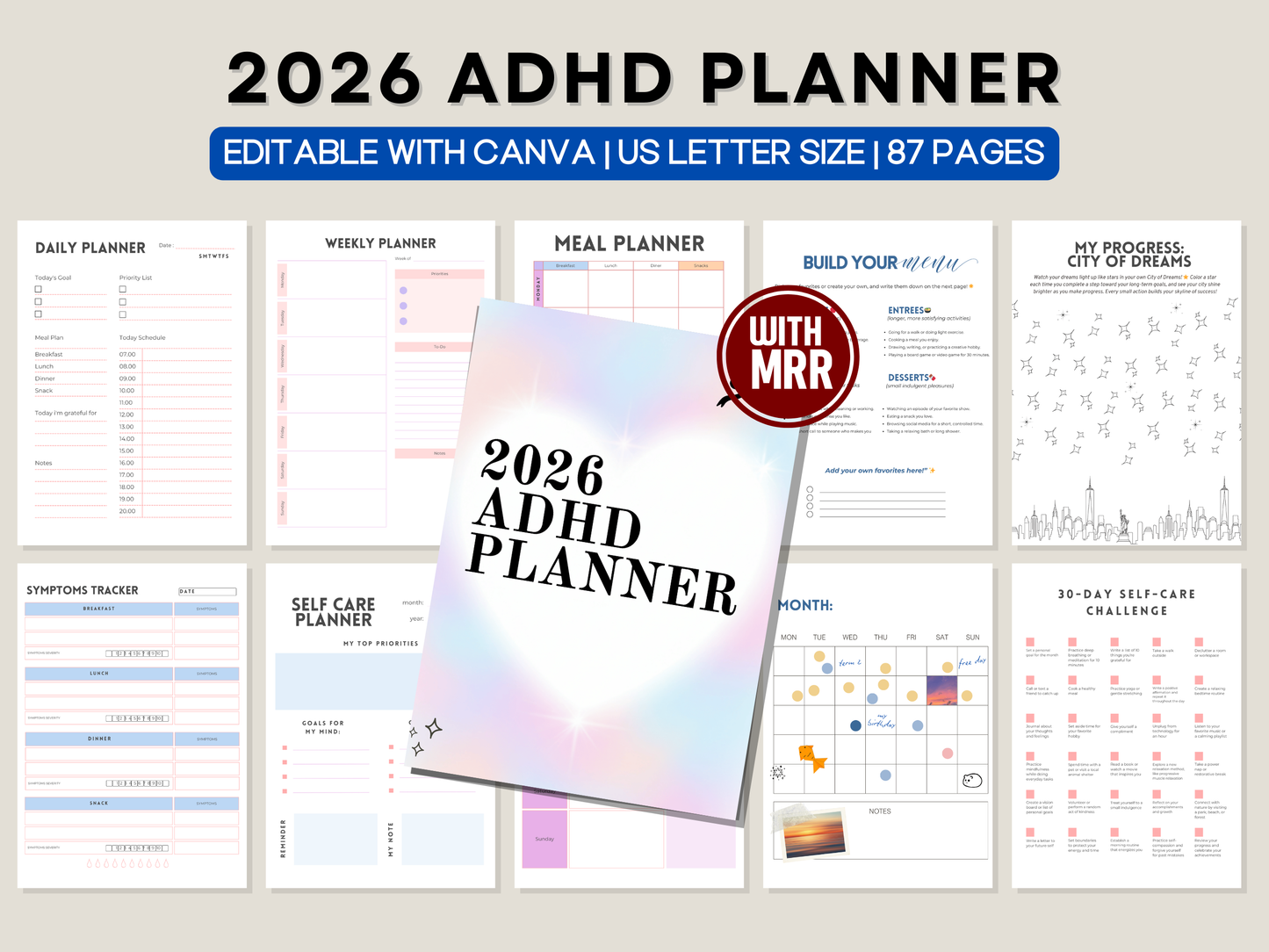 2026 ADHD Planner with Master Resell Rights