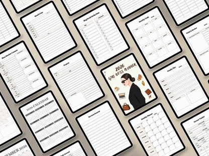2026 Girl Boss Planner (Editable in Canva with Master Resell Rights)