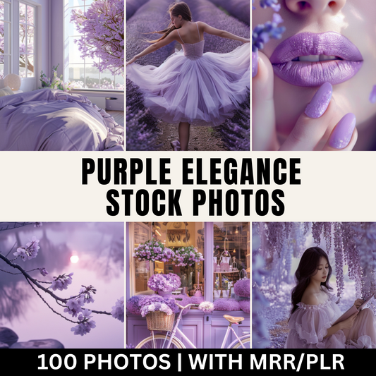 100 Purple Elegance Stock Photos with Master Resell Rights