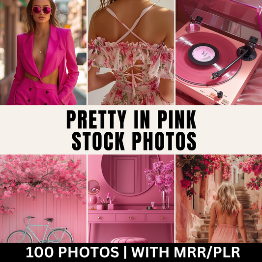 100 Pretty in Pink Stock Photos with Master Resell Rights