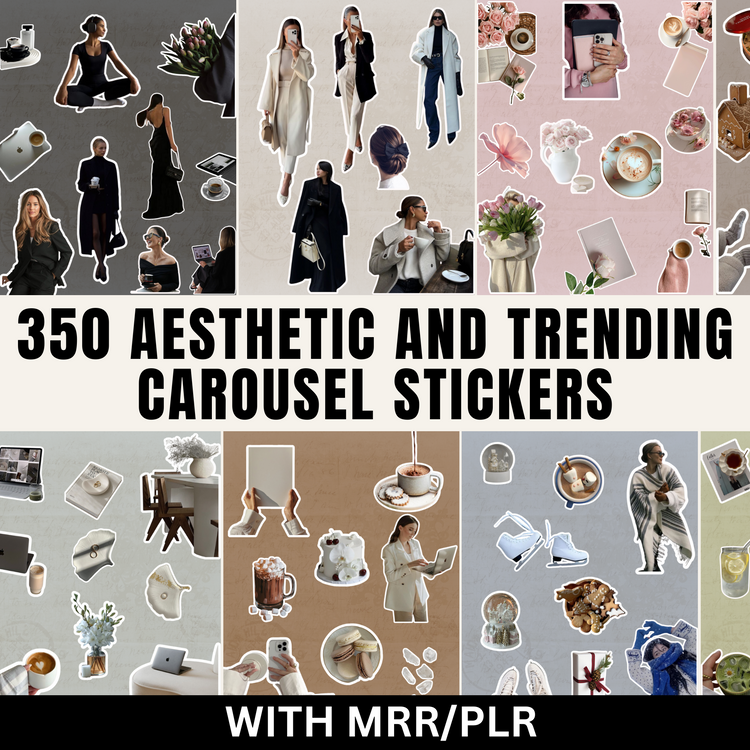350 Trending Instagram Carousel Stickers with Master Resell Rights