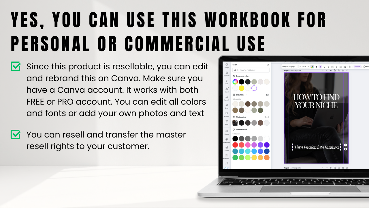 How to Find your Niche Workbook (with Master Resell Rights)
