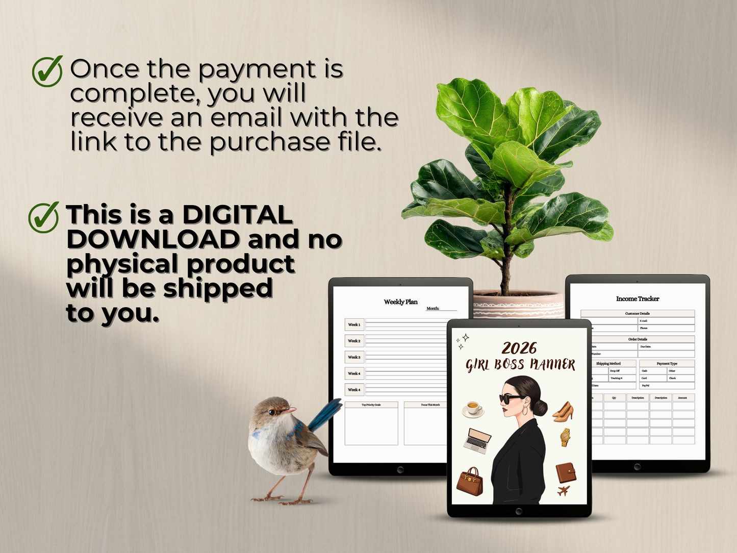 2026 Girl Boss Planner (Editable in Canva with Master Resell Rights)