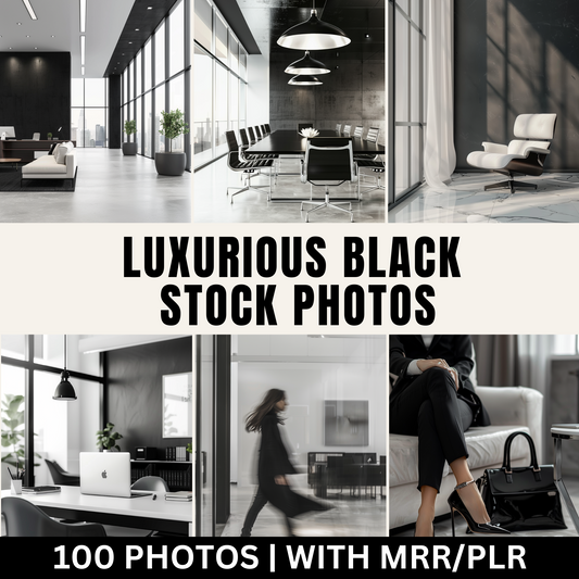 100 Luxurious Black Aesthetic Stock Photos with Master Resell Rights