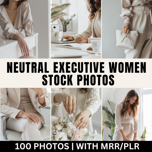 100 Neutral Executive Women Stock Photos with Master Resell Rights